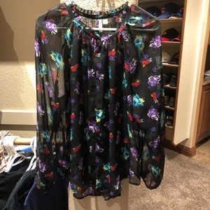 Blouse flower pattern.  Sheer